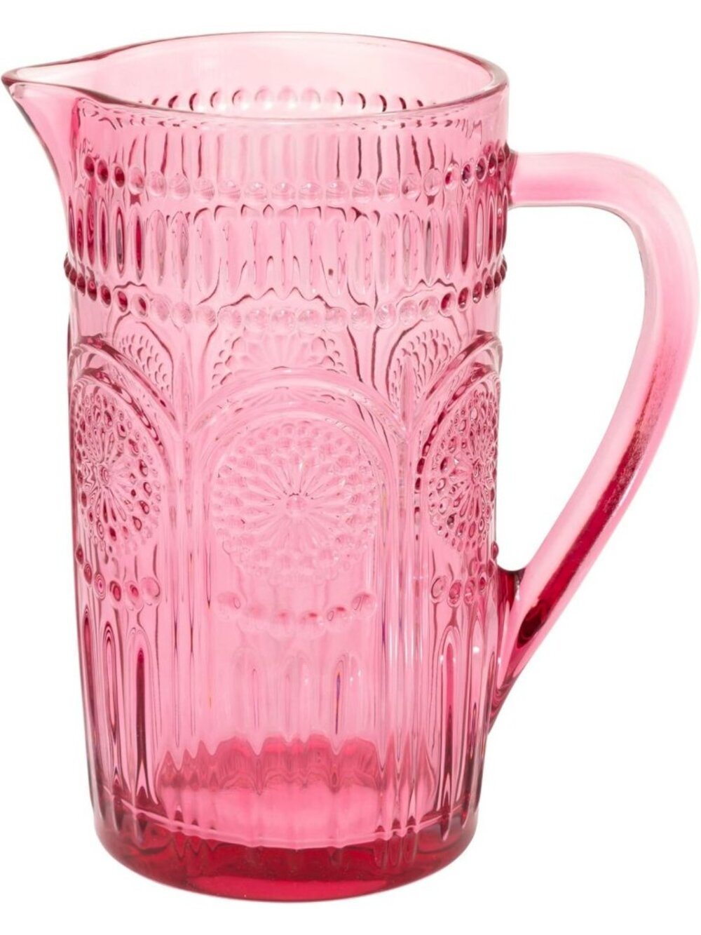 Vintage Pink Glass Pitcher - 5.5 Cup Capacity, Retro Home Decor, Kitchenware